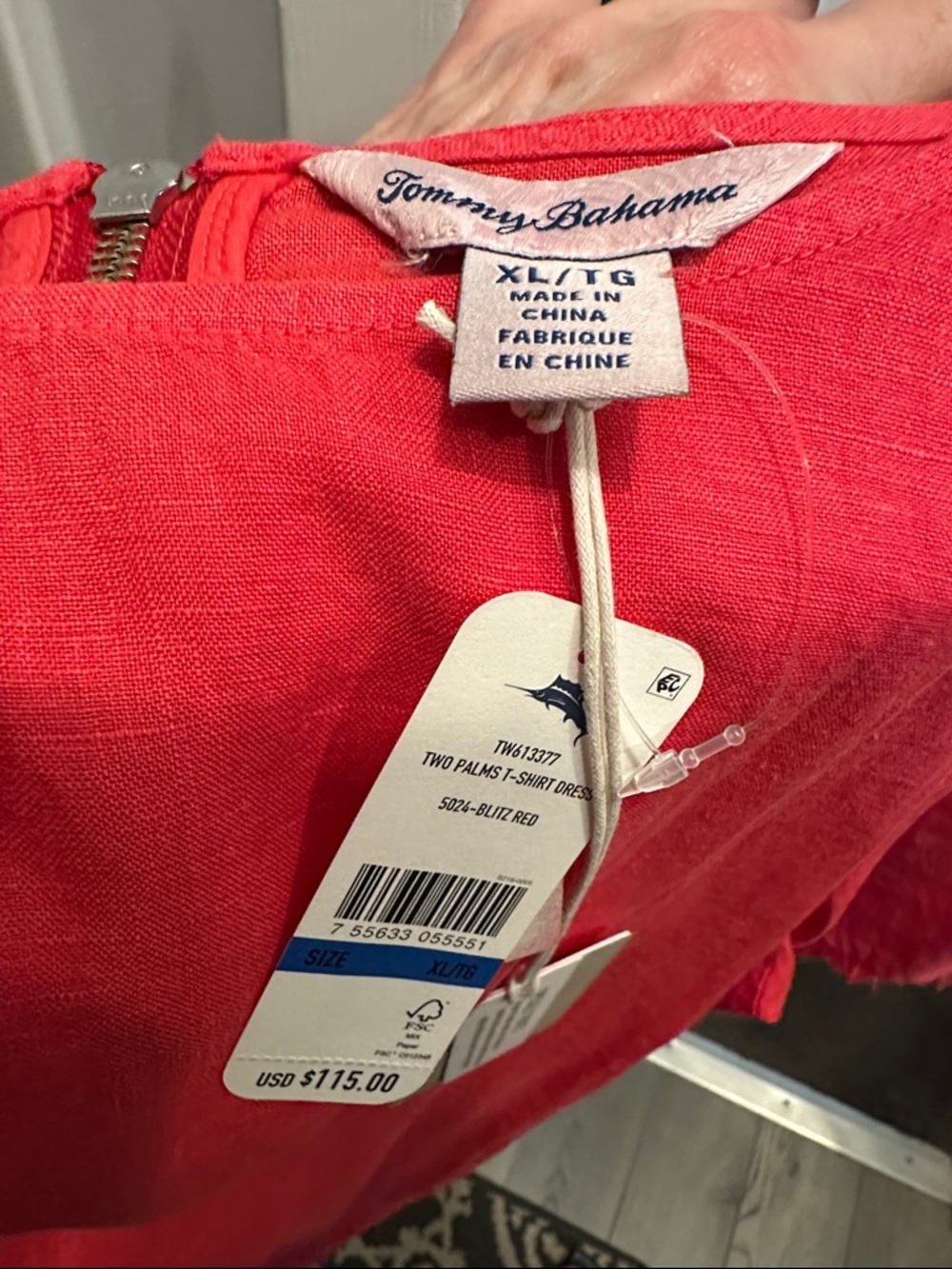 Tommy Bahama Blitz Red Linen Shirt Dress